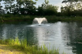 Wooded Acres Campground Pond With Fountain